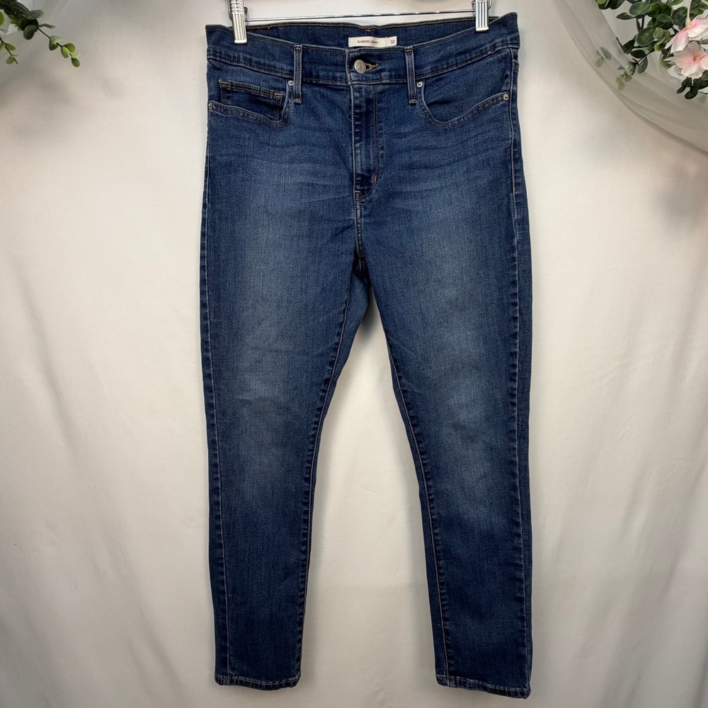 Levis Slimming Skinny Jeans Womens 32 Medium Wash Denim Stretch 28399-0003